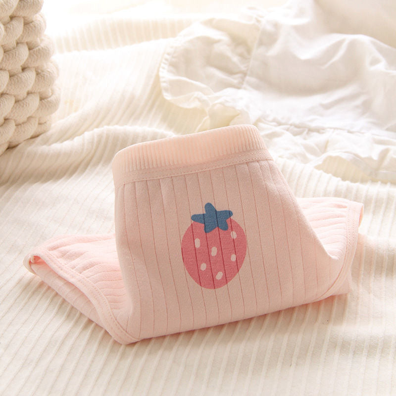 Pink Strawberry Cotton Panties (5 per pack）