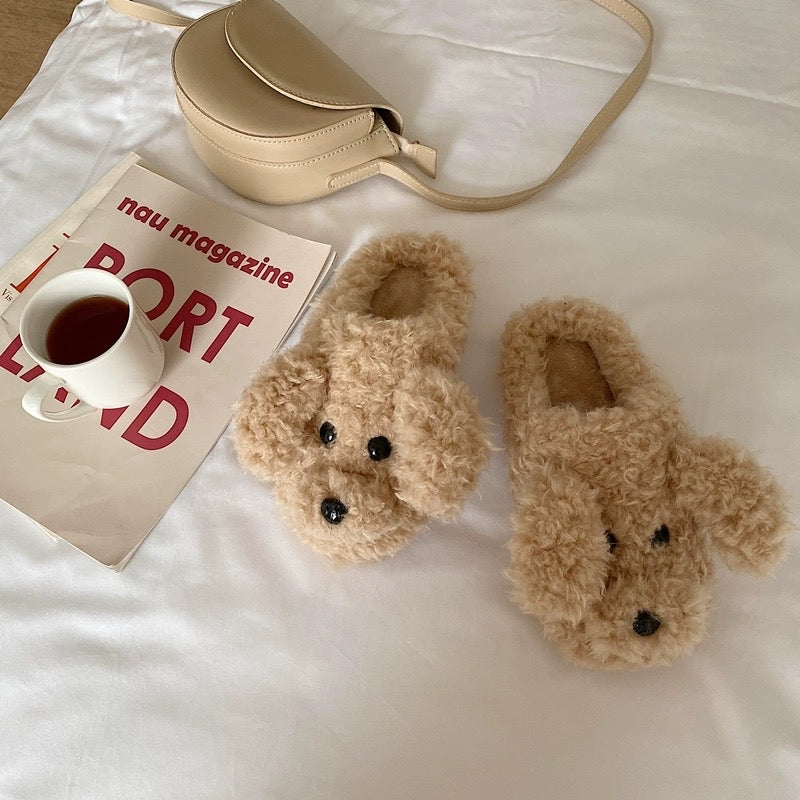 Brown Puppy Slippers