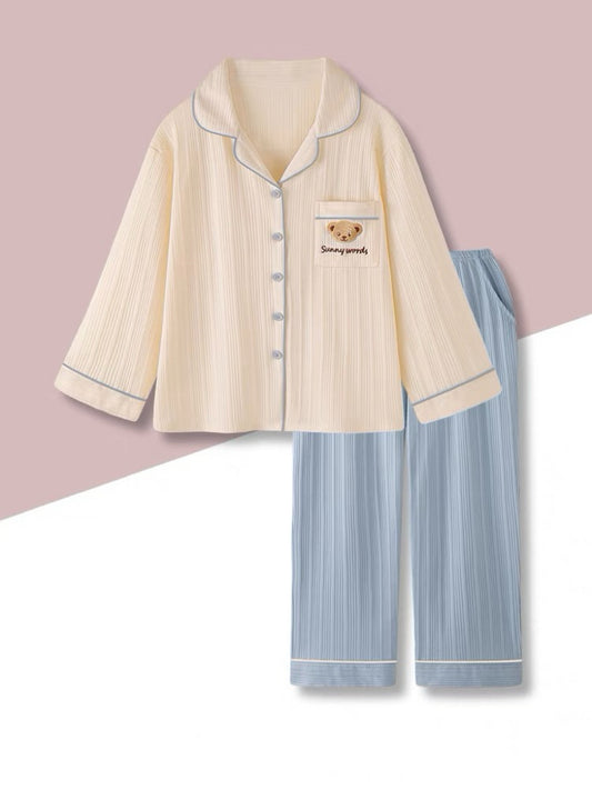 Blue Bear Cotton Pajamas