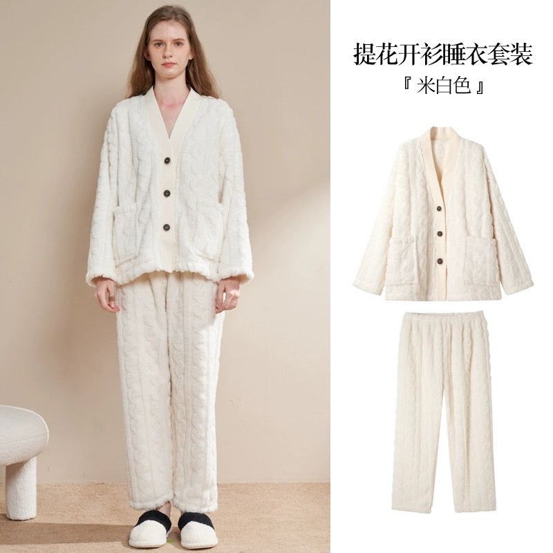 White Fleece Pajamas