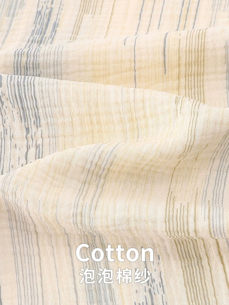Striped Cotton 3-Pieces Pajama Set